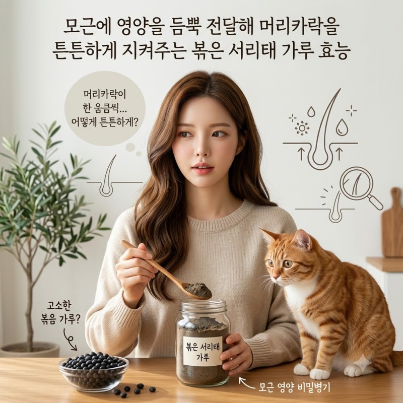 모근에 영양을 듬뿍 전달해 머리카락을 튼튼하게 지켜주는 볶은 서리태 가루 효능