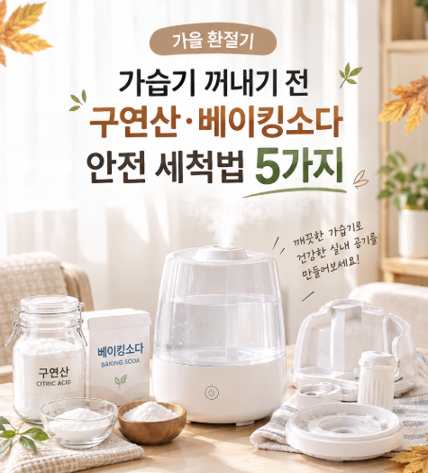 가을 환절기 가습기 꺼내기 전 구연산·베이킹소다 안전 세척법 5가지
