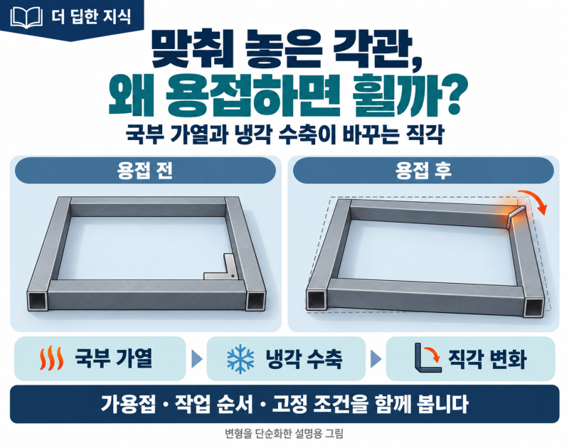 용접한 각관은 왜 휘어질까?｜열팽창·수축·용접 순서의 관계