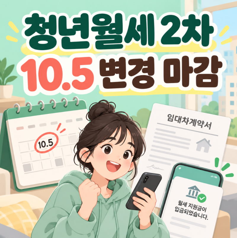 2026 서울 청년월세 2차 지원금 지급일 10월 23일 변경신청 오늘 마감
