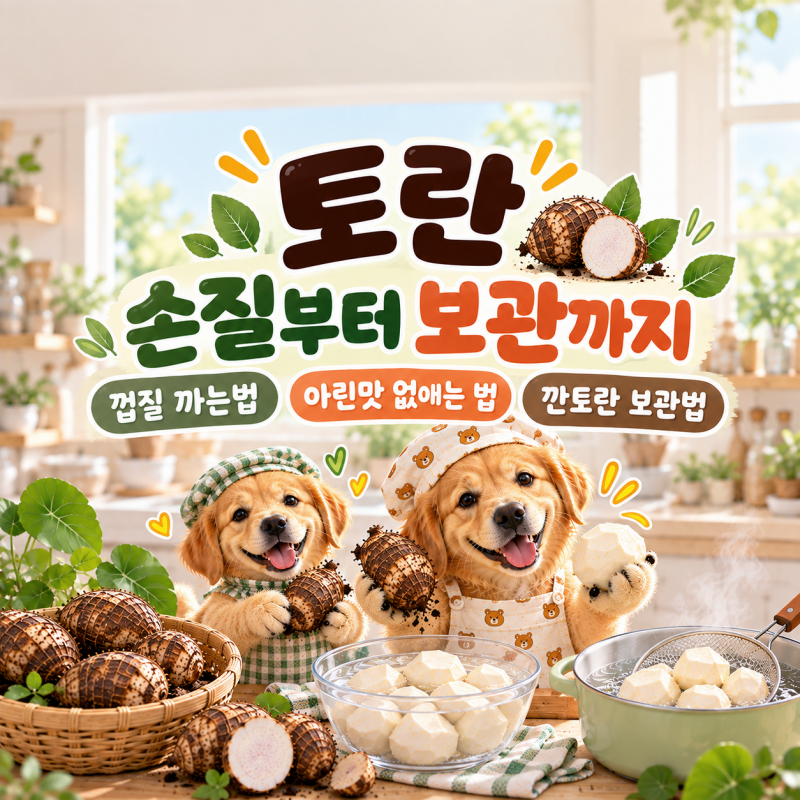 깐토란 보관법 토란 손질법 껍질 까는법 아린맛 없애는 법