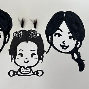 #10. 아기 배냇머리 보관방법｜도토리캐리커쳐 그림에 붙여 특별한 액자로 만들기