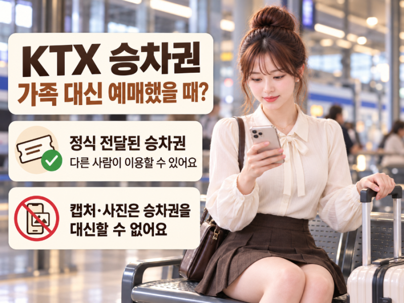 KTX 승차권 가족 대신 예매했을 때? 전달 방법과 캡처 사용 여부
