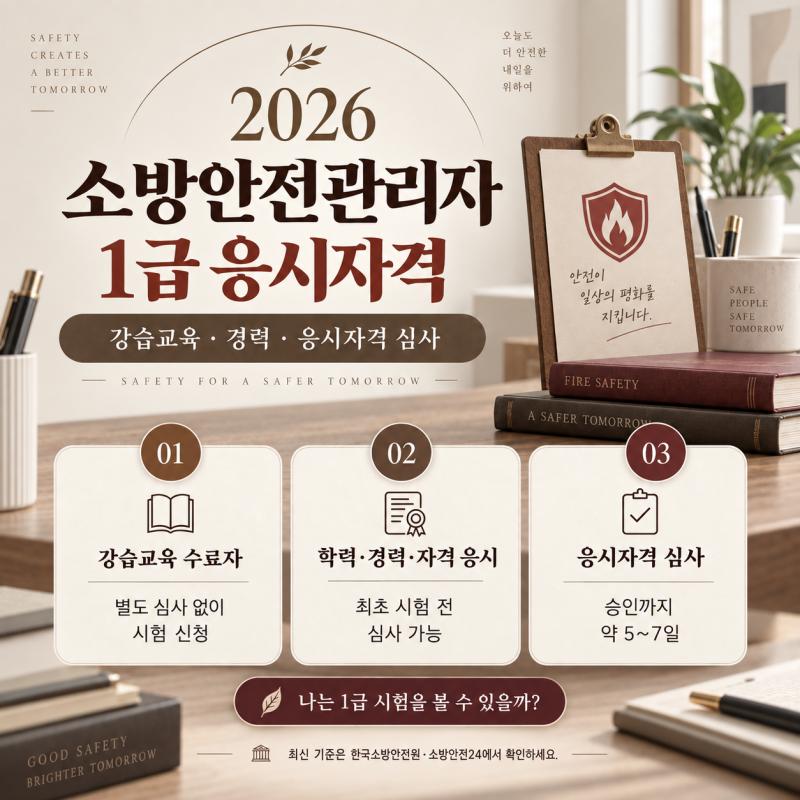 2026 소방안전관리자 1급 응시자격｜강습교육·경력·심사 총정리