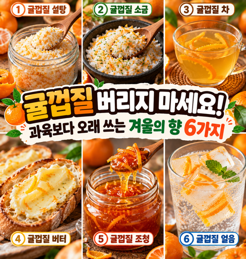 귤껍질 그냥 버리지 마세요! 과육보다 오래 쓰는 겨울의 향 6가지