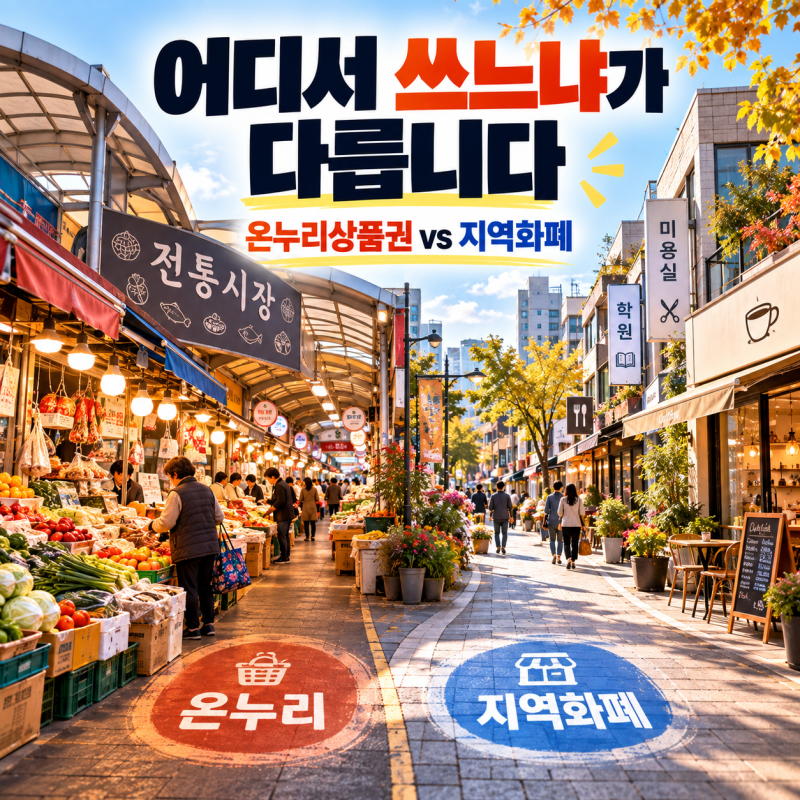 온누리상품권 vs 지역화폐 뭐가 다를까?｜2026년 5.5조 vs 24조, 사용처부터 혜택까지 비교