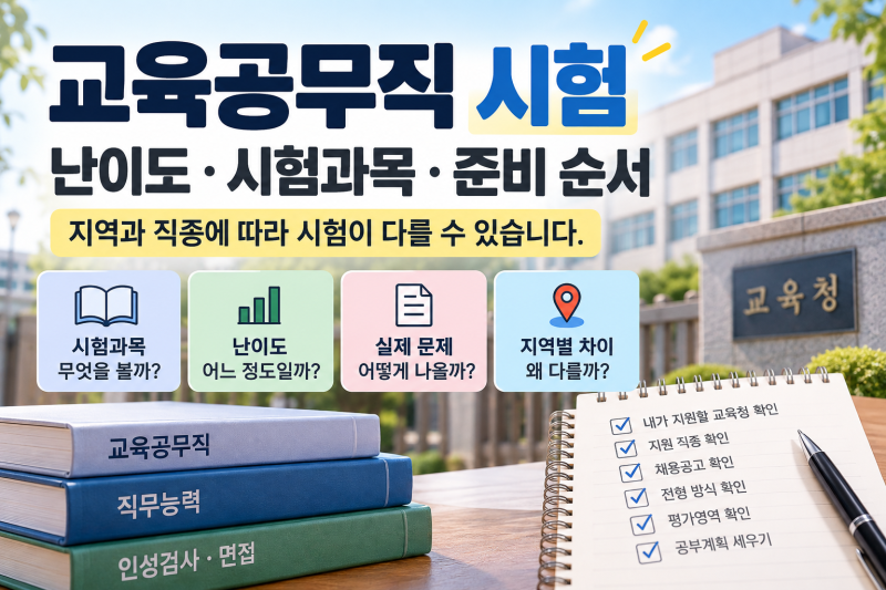 교육공무직 시험과목·난이도는?｜내가 볼 시험 확인하는 방법