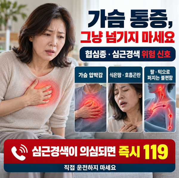 가슴 통증이 반복된다면? 협심증·심근경색 위험 신호와 119를 불러야 할 때!