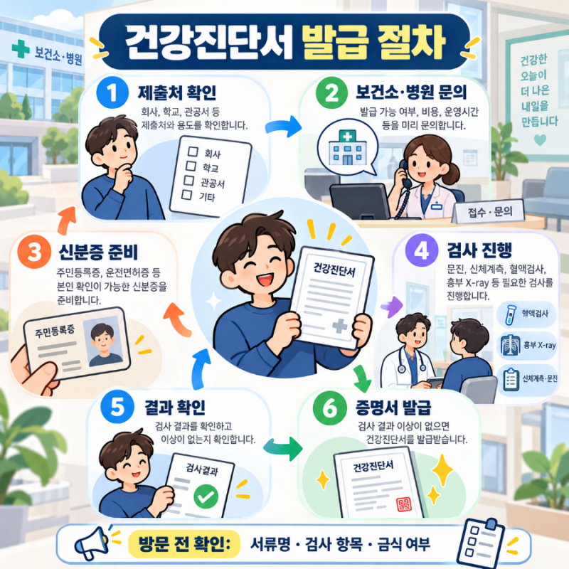[건강진단서 발급] 보건소, 병원, 비용, 검사 항목, 준비물, 인터넷 발급 기간 등 핵심 정보 정....