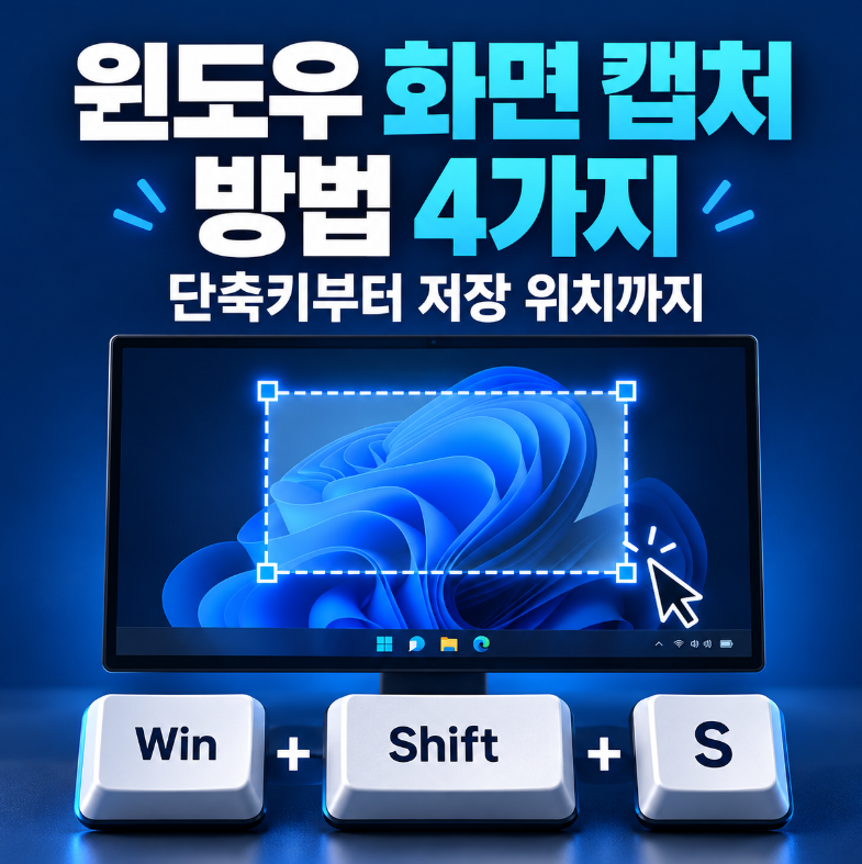 윈도우 화면 캡처 방법 4가지｜단축키부터 스크린샷 저장 위치까지