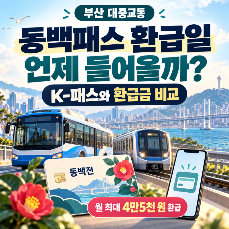 동백패스 환급일 확인 및 K패스 환급 기준 비교｜부산 대중교통 혜택 총정리