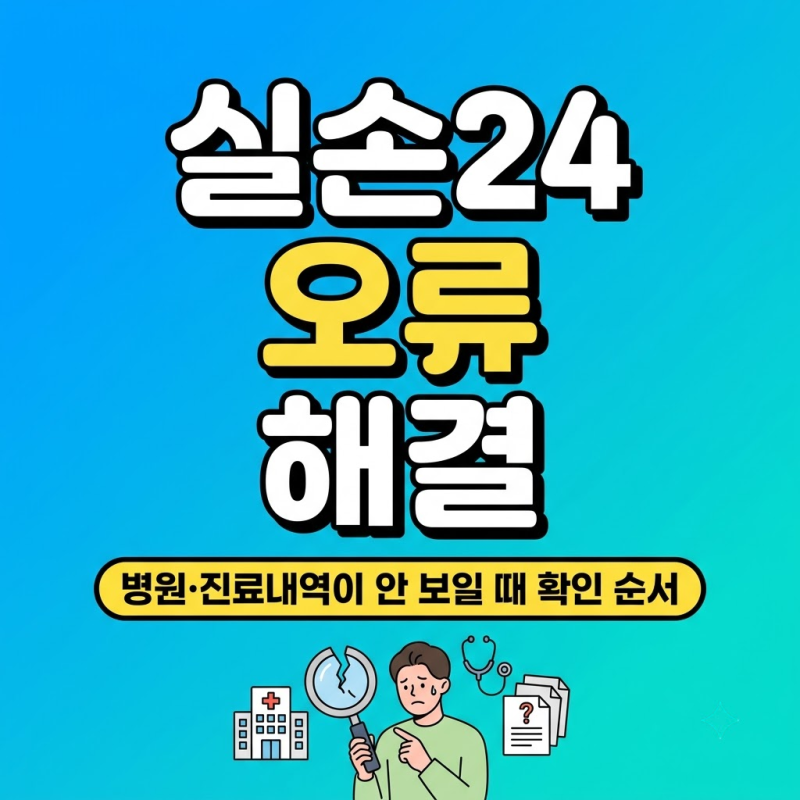 실손24 오류 해결, 병원·진료내역이 안 보일 때 확인할 순서