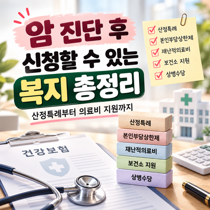 암 진단 후 신청할 수 있는 복지 총정리(산정특례 의료비지원까지)