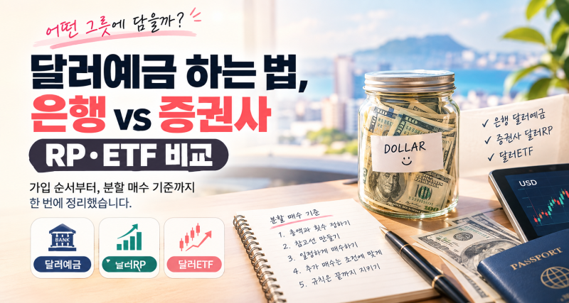 달러예금 하는 법, 은행 vs 증권사 RP·ETF 비교