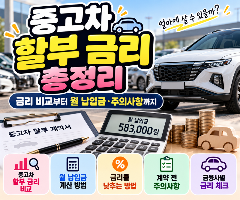 중고차 할부 금리 총정리 금리 비교부터 월 납입금·주의사항까지