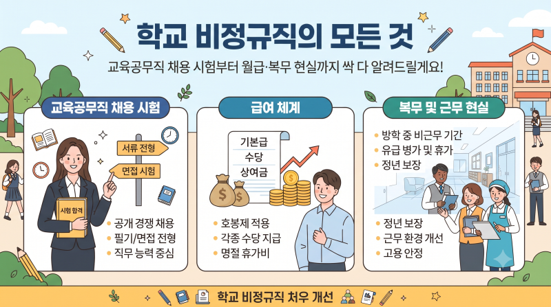 교육공무직 채용 시험부터 월급·복무 현실까지 싹 다 알려드릴게요: 학교 비정규직의 모든 ....