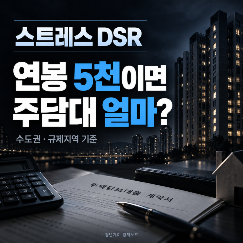"연봉 5천이면 주담대 얼마까지 나올까?" 스트레스 DSR 연봉별 대출한도 계산
