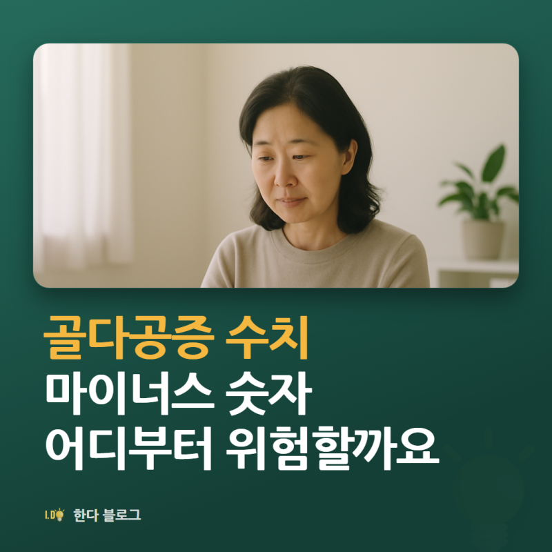 골다공증 수치 보는법, T-값 몇부터 골다공증인가요 (-2.5 이하 · 2026년)