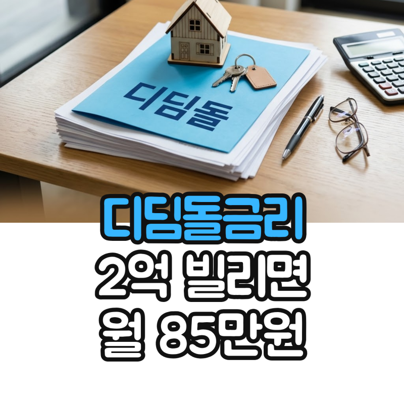 디딤돌대출 금리 2억이면 월 85만~97만원, 신혼부부·생애최초 우대와 은행 비교