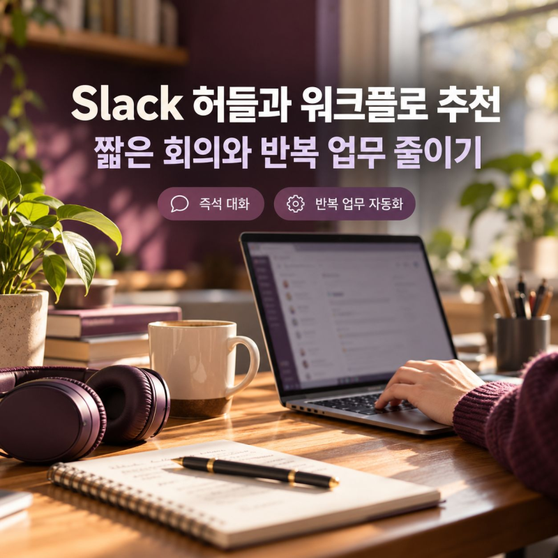 Slack 허들과 워크플로 추천, 짧은 회의와 반복 업무 줄이기