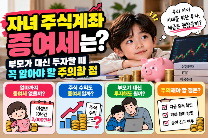 자녀 주식계좌 증여세｜부모가 대신 투자할 때 주의할 점