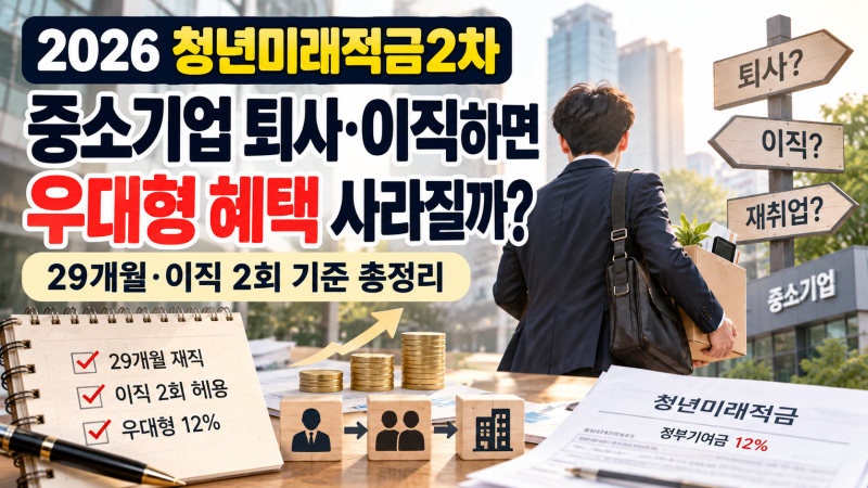 청년미래적금2차, 중소기업 퇴사·이직하면 우대형 혜택 사라질까? 29개월·이직 2회 기준 총....