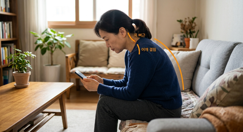 라운드숄더 자세교정밴드 스마트폰 목 어깨 뻐근할 때 착용해 본 팁