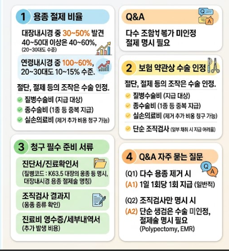 국가 건강검진 대장 용종 제거 후 질병수술비 지급 기준 및 필수 서류 총정리