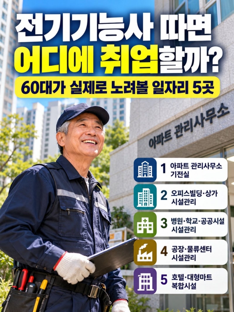 전기기능사 따면 어디에 취업할까…60대가 실제로 노려볼 일자리 5곳