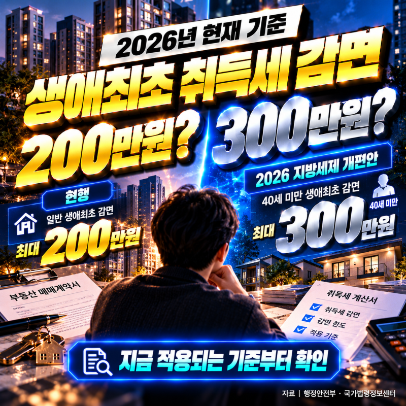 생애최초 취득세 감면 신청｜12억 이하 최대 200만원, 40세 미만 300만원은 지금 적용될까?