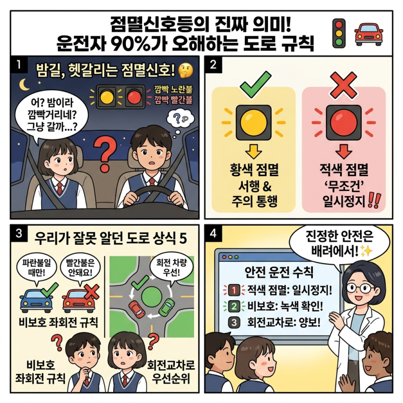 점멸신호등의 진짜 의미! 운전자 90%가 잘못 알고 있는 신호등 & 도로 표지판 총정리