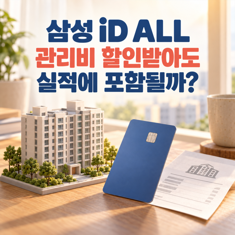 [카드] 삼성 iD ALL 혜택, 관리비 할인받아도 전월실적에 포함될까?