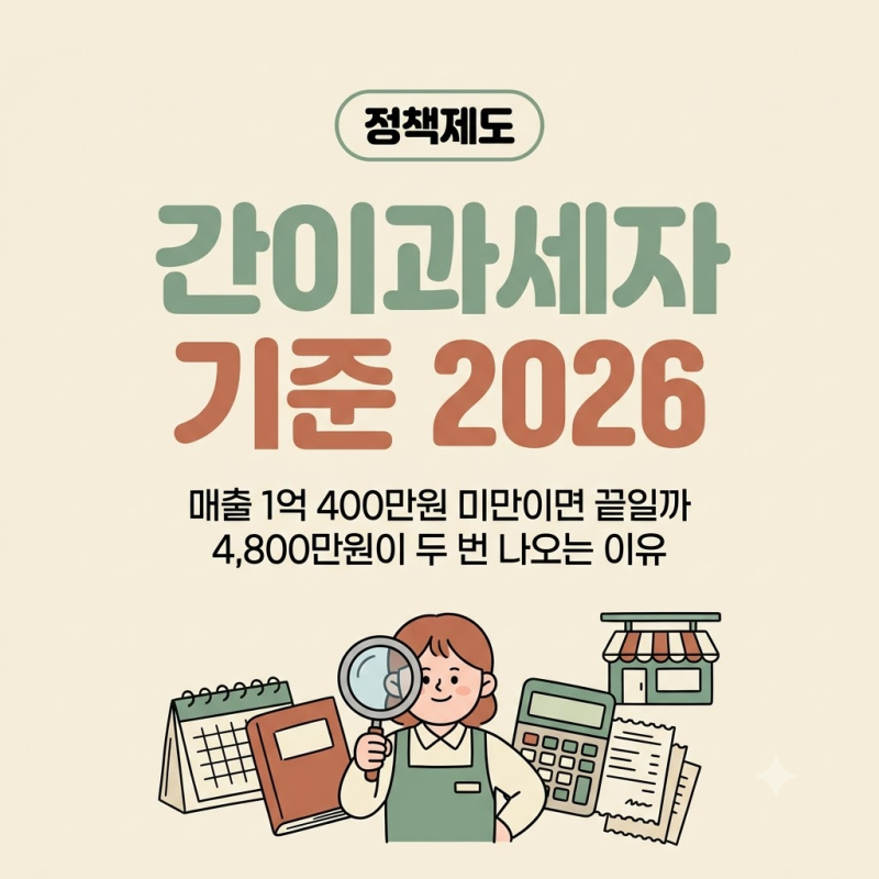 간이과세자 기준 2026: 매출 1억 400만원 미만이면 끝일까, 부가세 계산에서 4,800만원이 두 번 ....