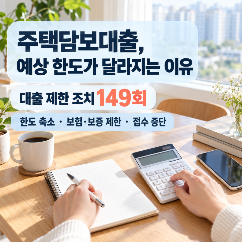 주택담보대출 한도 왜 줄어들까? 대출 제한 149회·MCI·MCG 중단 정리