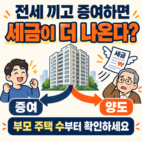 전세 4억 끼고 아파트 물려줬더니 세금이 더 나왔다? 부담부증여, 직접 계산해봤습니다
