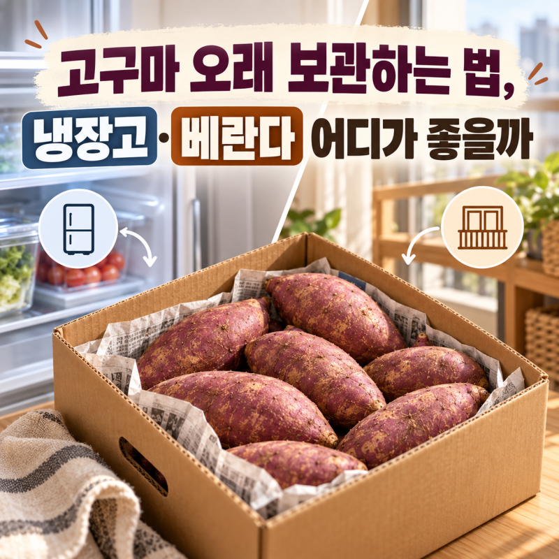고구마 한 박스 보관법, 냉장고·베란다 어디가 좋을까