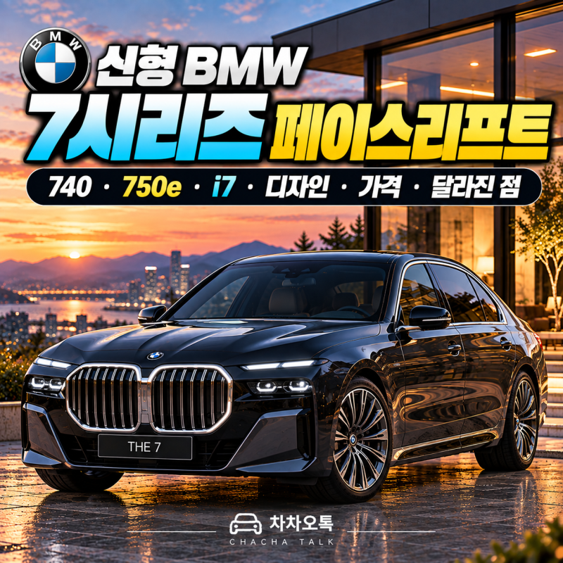 신형 BMW 7시리즈 총정리｜2027 페이스리프트 디자인·740·i7·가격·달라진 점