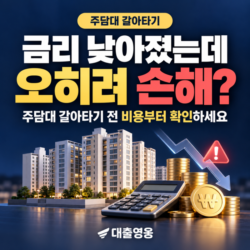 주담대 금리 낮은 곳으로 갈아탔는데, 오히려 손해일 수 있습니다