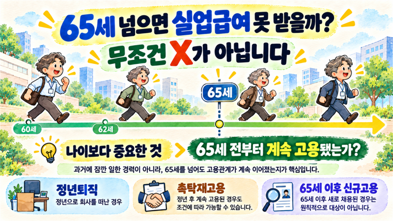정년퇴직해도 실업급여 받을까｜65세 이후 달라지는 기준