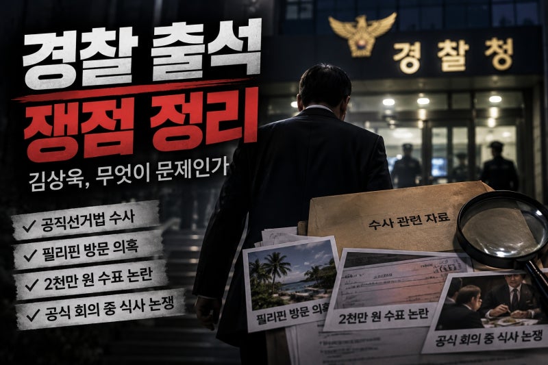 김상욱 경찰 출석 총정리… 선거법·필리핀 의혹·2천만 원 수표·먹방 논란의 핵심 쟁점