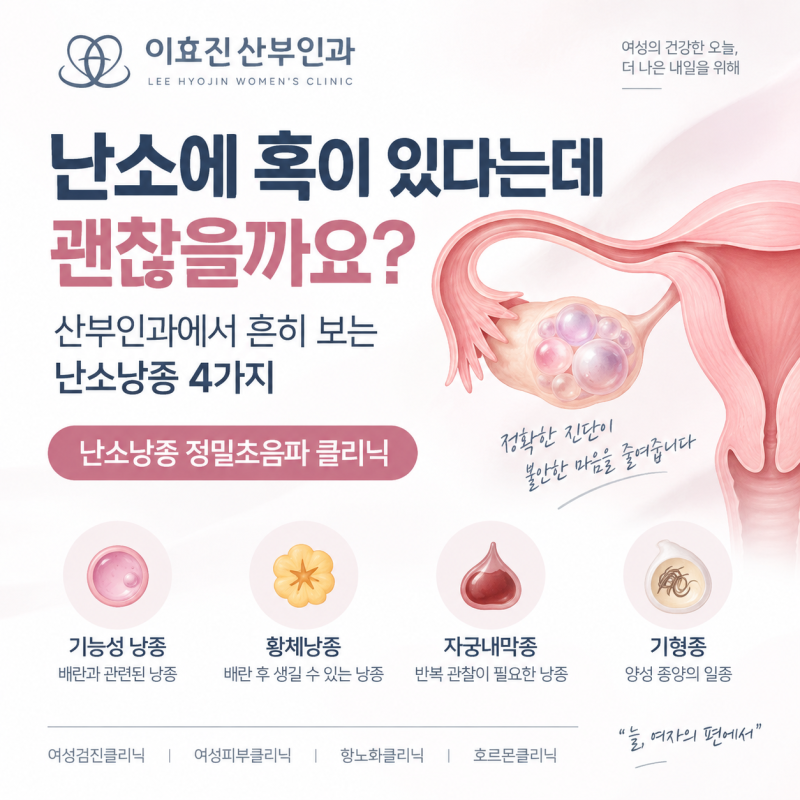 반포역 산부인과 난소에 혹이 있다는데 괜찮을까요? 산부인과에서 흔히 보는 난소낭종 4가지