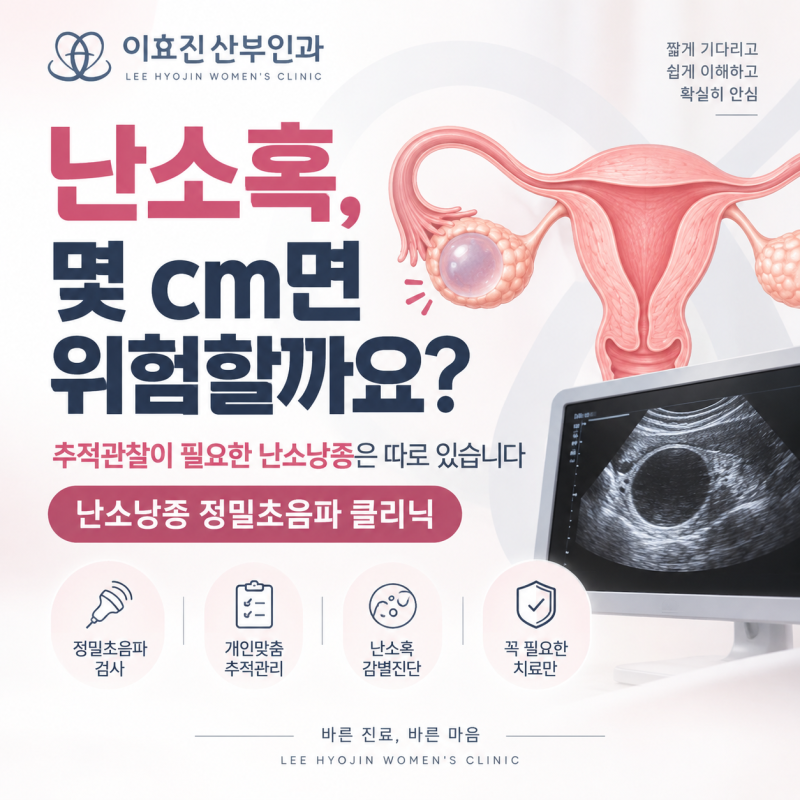 반포역 산부인과 난소혹, 몇 cm면 위험할까요? 추적관찰이 필요한 난소낭종은 따로 있습니다