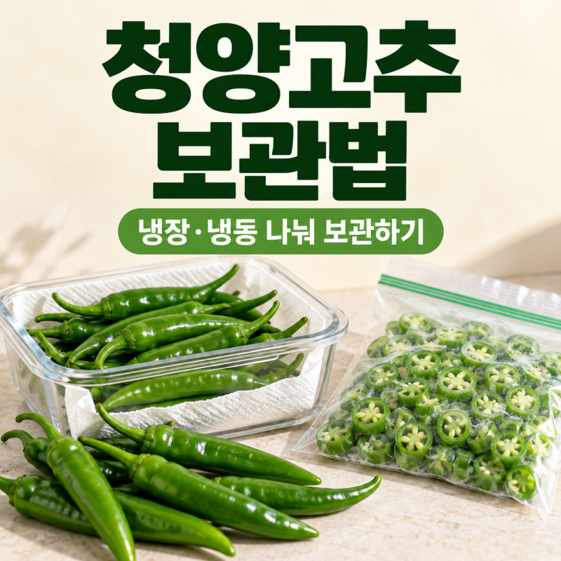 청양고추 보관법, 냉장·냉동 나눠서 보관하기