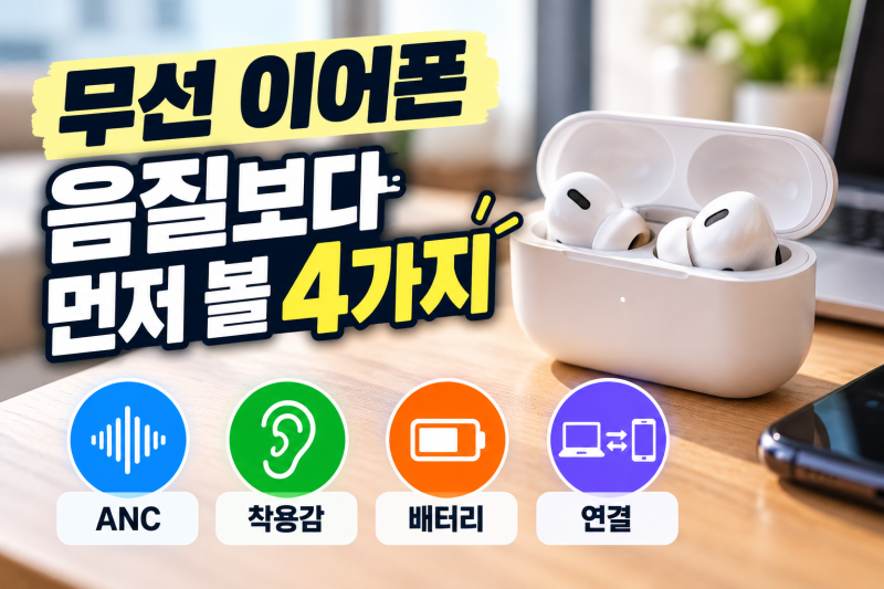 블루투스 이어폰 고르는 법｜노이즈캔슬링·배터리·착용감 확인할 점