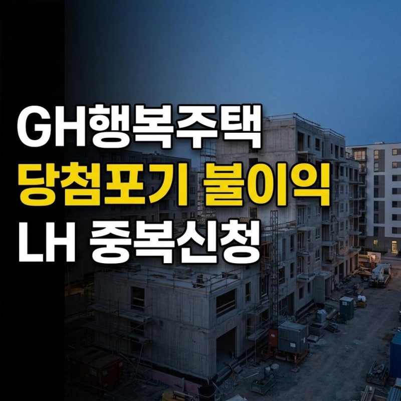 GH행복주택당첨포기불이익 서류제출 입주절차와 LH 중복 신청 여부