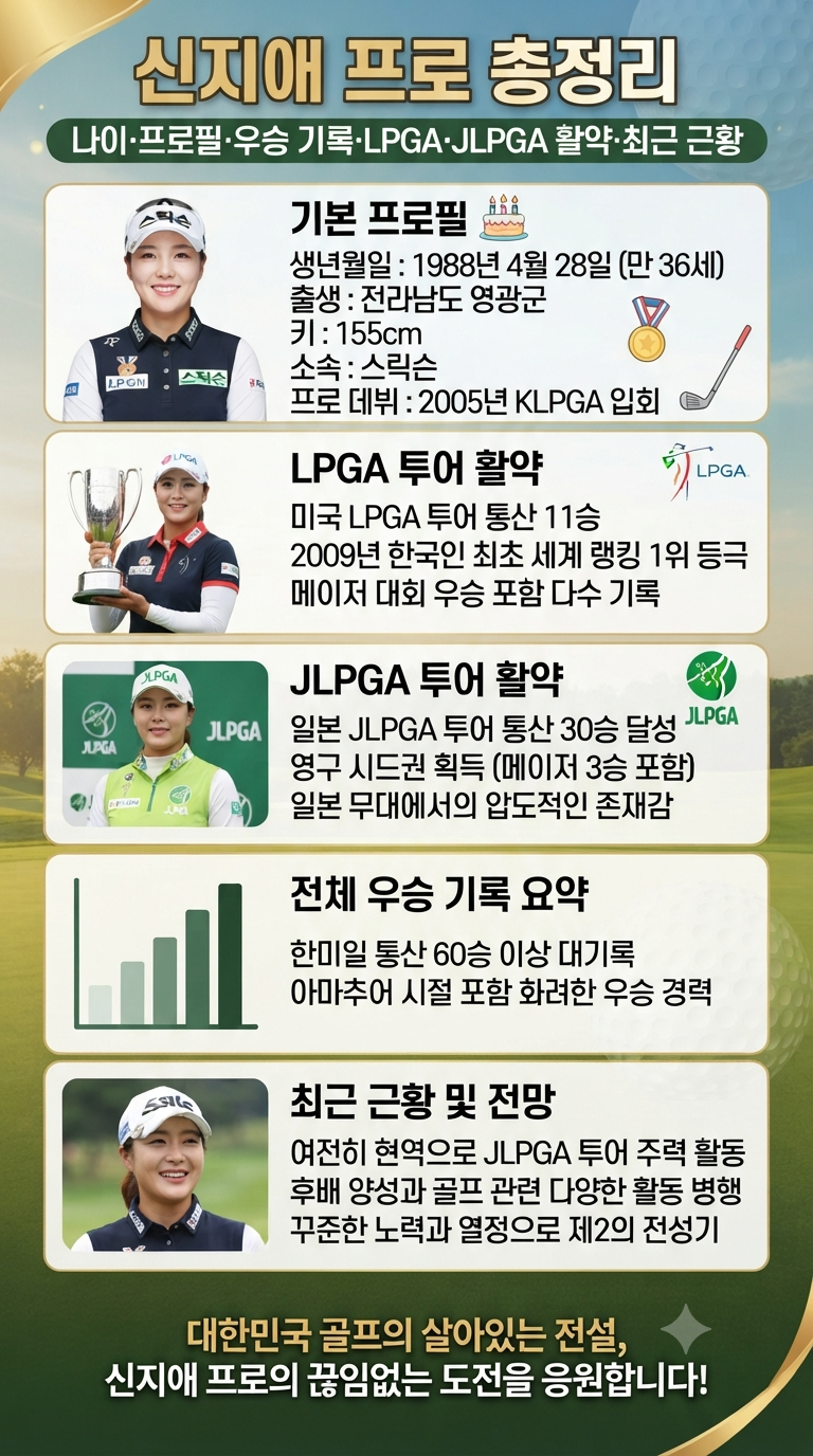 신지애 프로 총정리｜나이·프로필·우승 기록·LPGA·JLPGA 활약·최근 근황
