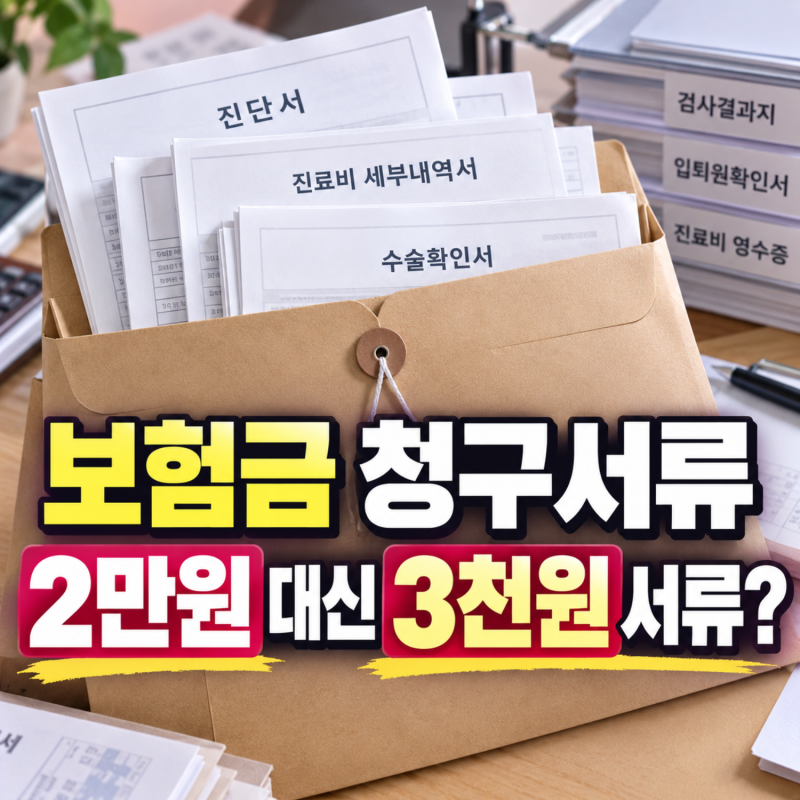 보험금 청구서류 정리, 진단서 대신 3천원 서류로 되는 경우