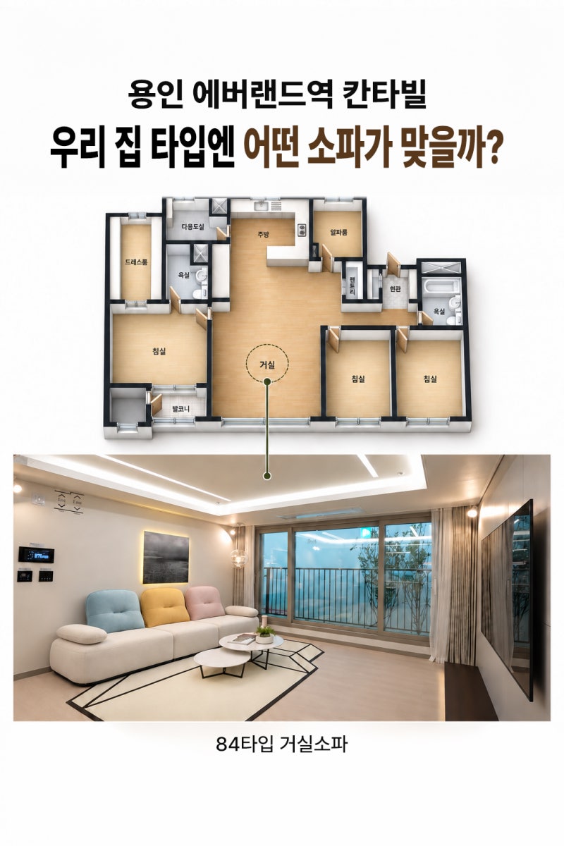 용인 에버랜드역 칸타빌 사전점검 준비｜59·74·84타입 거실 소파 배치와 실측 체크