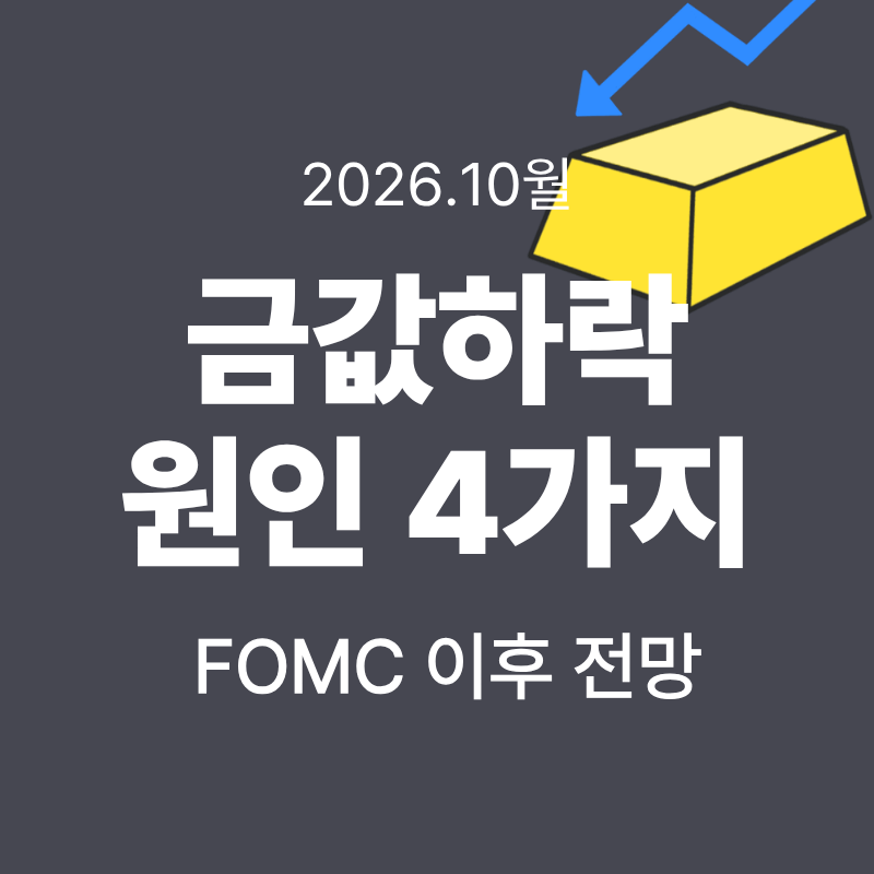 2026년 10월 금값 하락 이유 4가지 및 FOMC 이후 금시세 전망