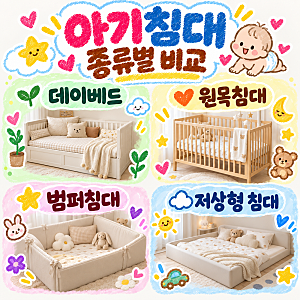 신생아 아기침대 종류별 비교, 데이베드·범퍼침대·원목침대·저상형침대 차이점 정리